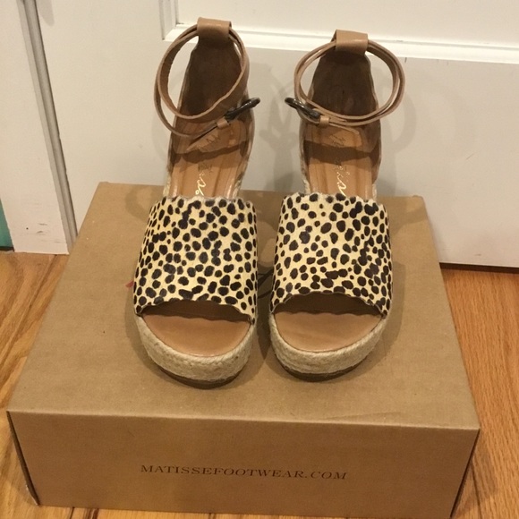 NEW Matisse Roma Espadrille Wedge Cheetah Print - Picture 2 of 8